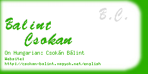 balint csokan business card